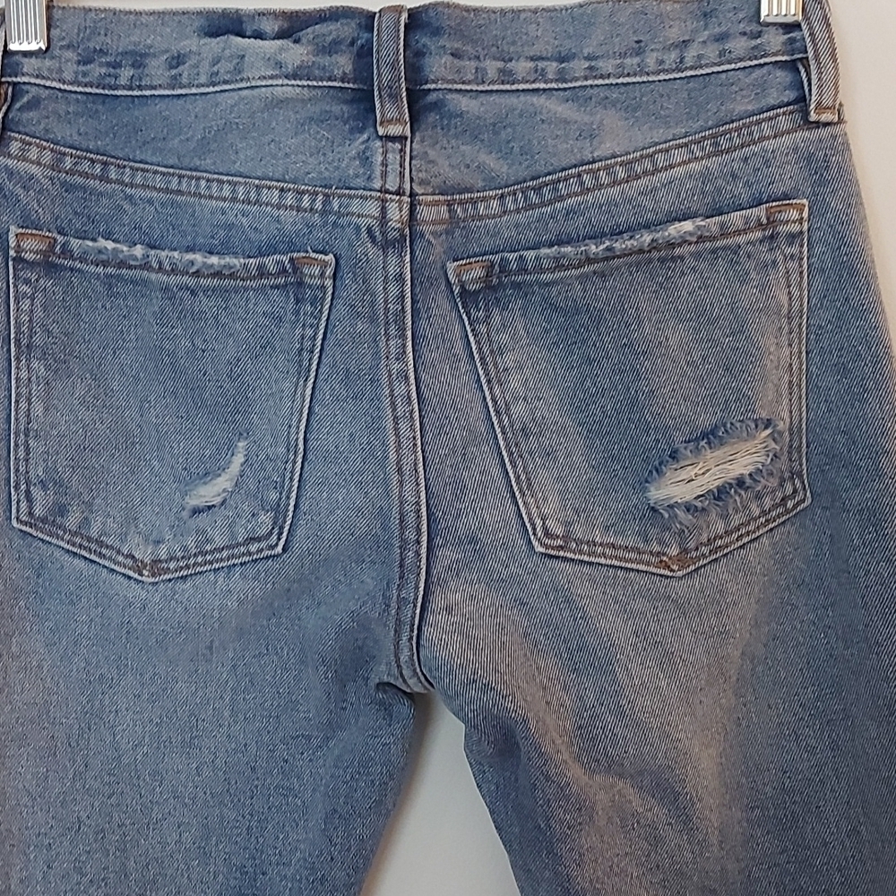 All Saints Muse Destroyed Jeans, Medium Wash, Frayed Hem Size 25 - Picture 6 of 10